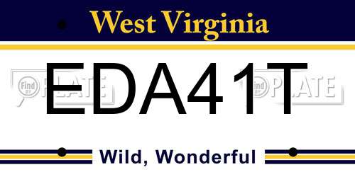 EDA41T West Virginia License Plate