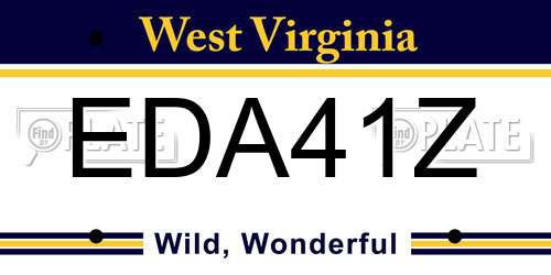 EDA41Z West Virginia License Plate