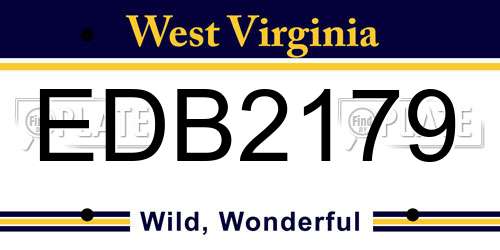 EDB2179 West Virginia License Plate