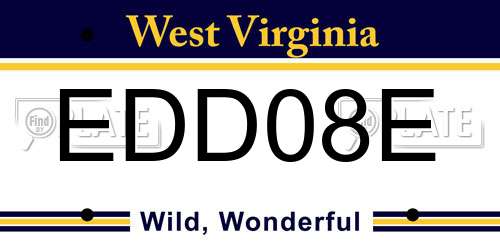 EDD08E West Virginia License Plate