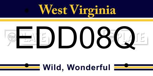 EDD08Q West Virginia License Plate