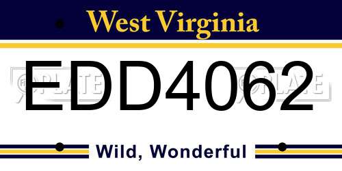 EDD4062 West Virginia License Plate