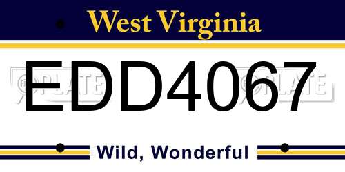 EDD4067 West Virginia License Plate