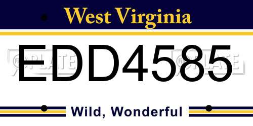 EDD4585 West Virginia License Plate