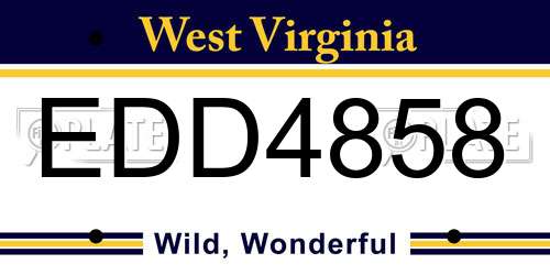 EDD4858 West Virginia License Plate