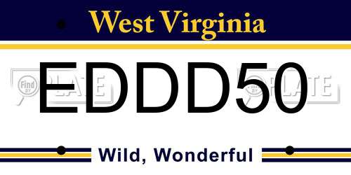 EDDD50 West Virginia License Plate