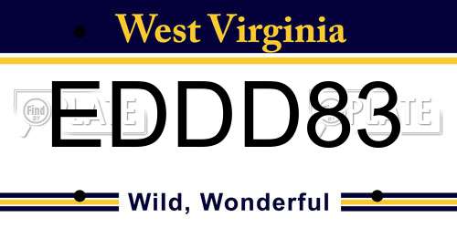 EDDD83 West Virginia License Plate