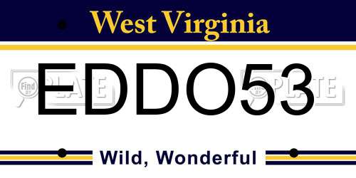EDDO53 West Virginia License Plate