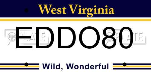 EDDO80 West Virginia License Plate
