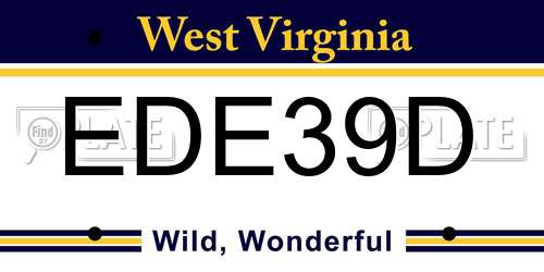 EDE39D West Virginia License Plate