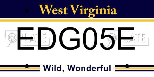 EDG05E West Virginia License Plate
