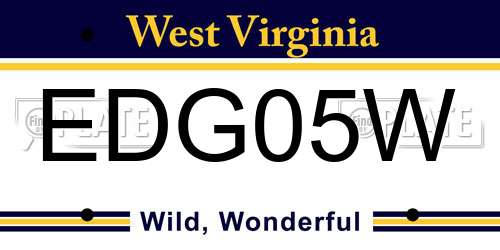 EDG05W West Virginia License Plate