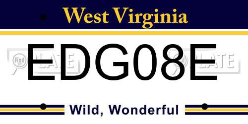 EDG08E West Virginia License Plate
