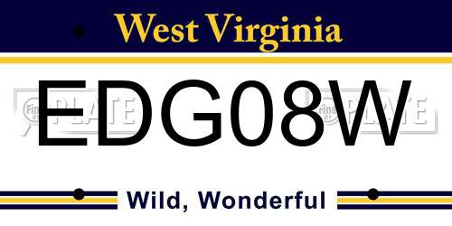 EDG08W West Virginia License Plate