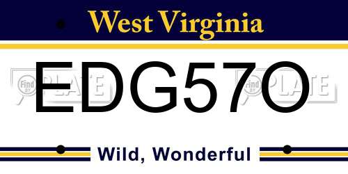 EDG57O West Virginia License Plate