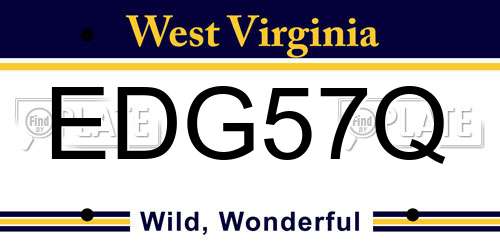 EDG57Q West Virginia License Plate
