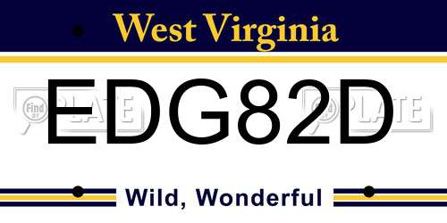 EDG82D West Virginia License Plate