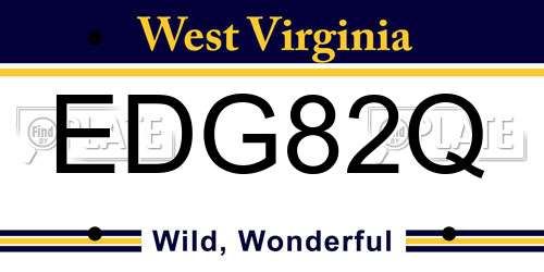 EDG82Q West Virginia License Plate