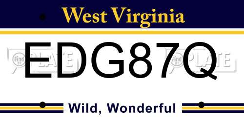 EDG87Q West Virginia License Plate