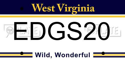 EDGS20 West Virginia License Plate