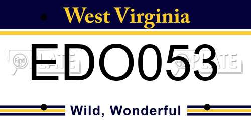 EDO053 West Virginia License Plate