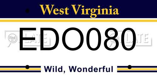 EDO080 West Virginia License Plate