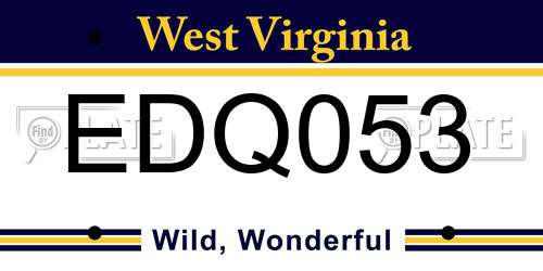 EDQ053 West Virginia License Plate