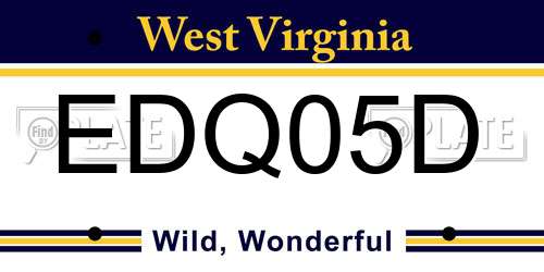 EDQ05D West Virginia License Plate