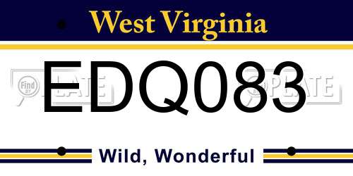 EDQ083 West Virginia License Plate