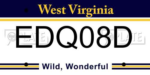 EDQ08D West Virginia License Plate
