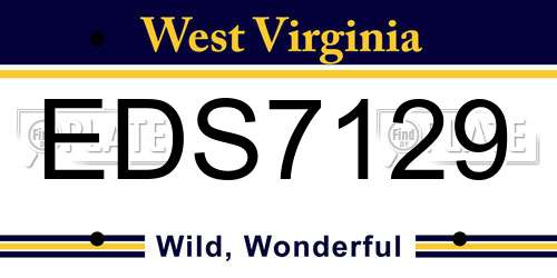 EDS7129 West Virginia License Plate