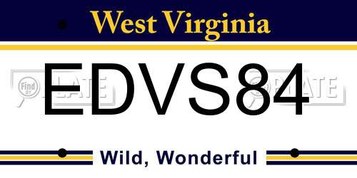 EDVS84 West Virginia License Plate