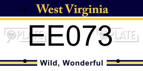EE073 West Virginia License Plate