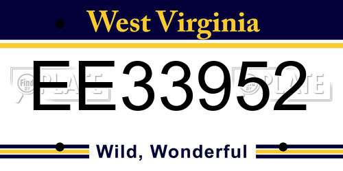 EE33952 West Virginia License Plate