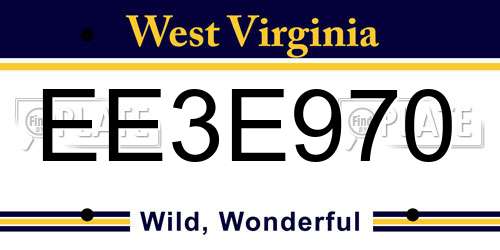 EE3E970 West Virginia License Plate