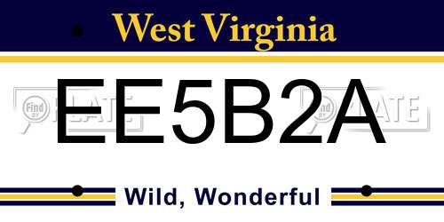 EE5B2A West Virginia License Plate
