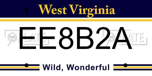EE8B2A West Virginia License Plate