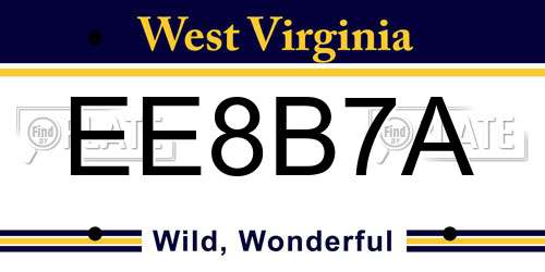 EE8B7A West Virginia License Plate