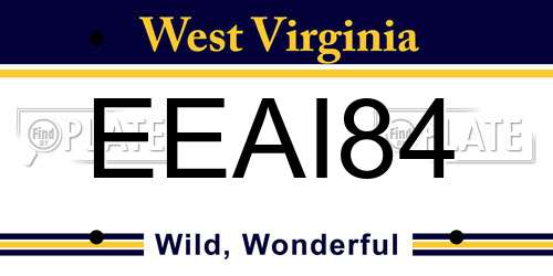 EEAI84 West Virginia License Plate