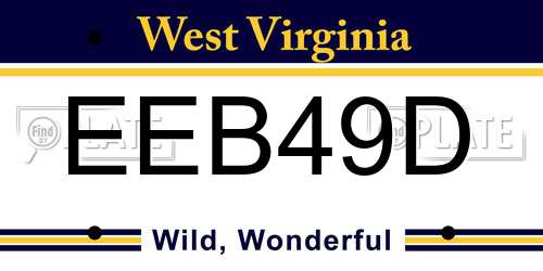 EEB49D West Virginia License Plate
