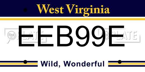 EEB99E West Virginia License Plate
