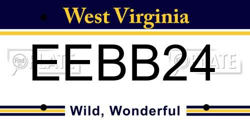 EEBB24 West Virginia License Plate