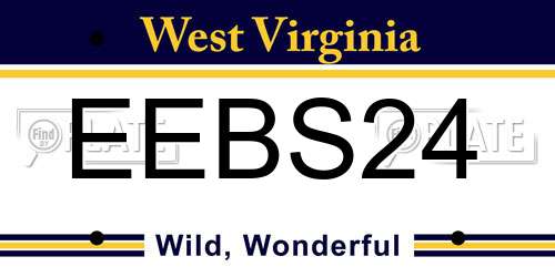 EEBS24 West Virginia License Plate