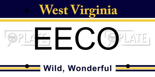 EECO West Virginia License Plate