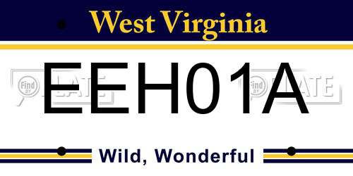 EEH01A West Virginia License Plate