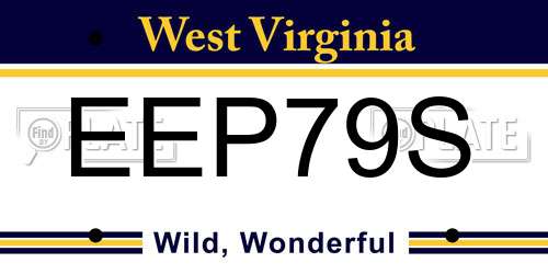EEP79S West Virginia License Plate