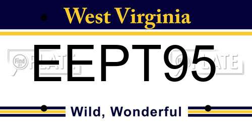EEPT95 West Virginia License Plate