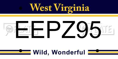 EEPZ95 West Virginia License Plate