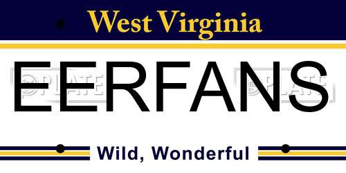 EERFANS West Virginia License Plate