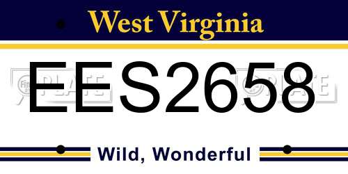 EES2658 West Virginia License Plate